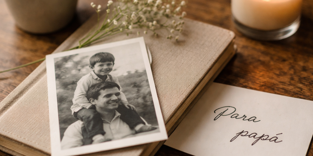 dia-del-padre-sentimientos-encontrados Cuaderno, fotografía y vela como imagen simbólica del Día del Padre y sentimientos encontrados