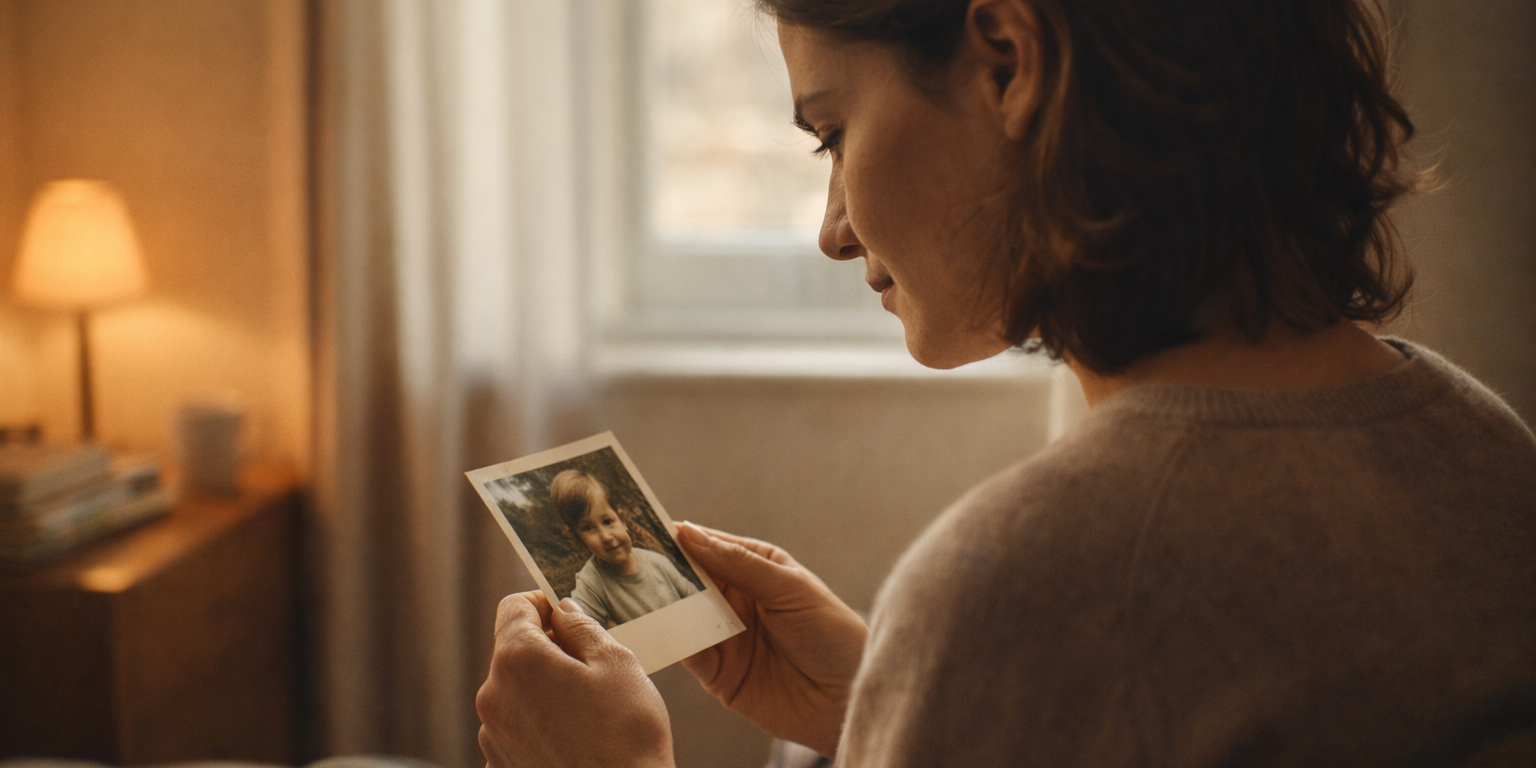 nino-interior-adultez Persona adulta observando una fotografía de su infancia como representación del niño interior