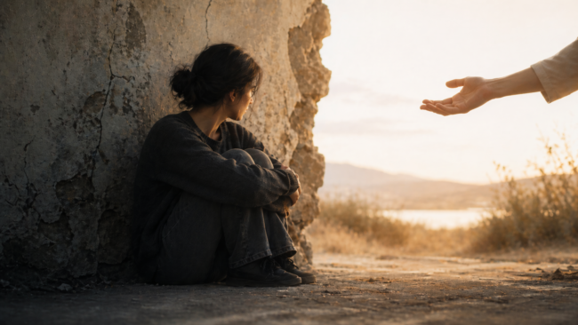 Ilustración realista sobre la dificultad para pedir ayuda psicológica