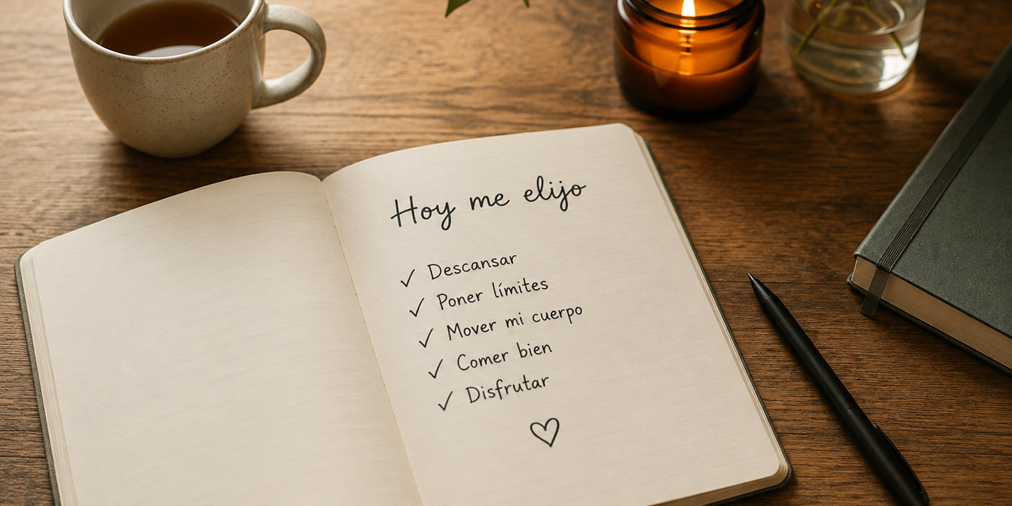 Agenda con hábitos de autocuidado para cuidar la salud mental