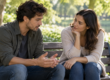 Hombre hablando con una mujer que le escucha como apoyo en la prevención del suicidio